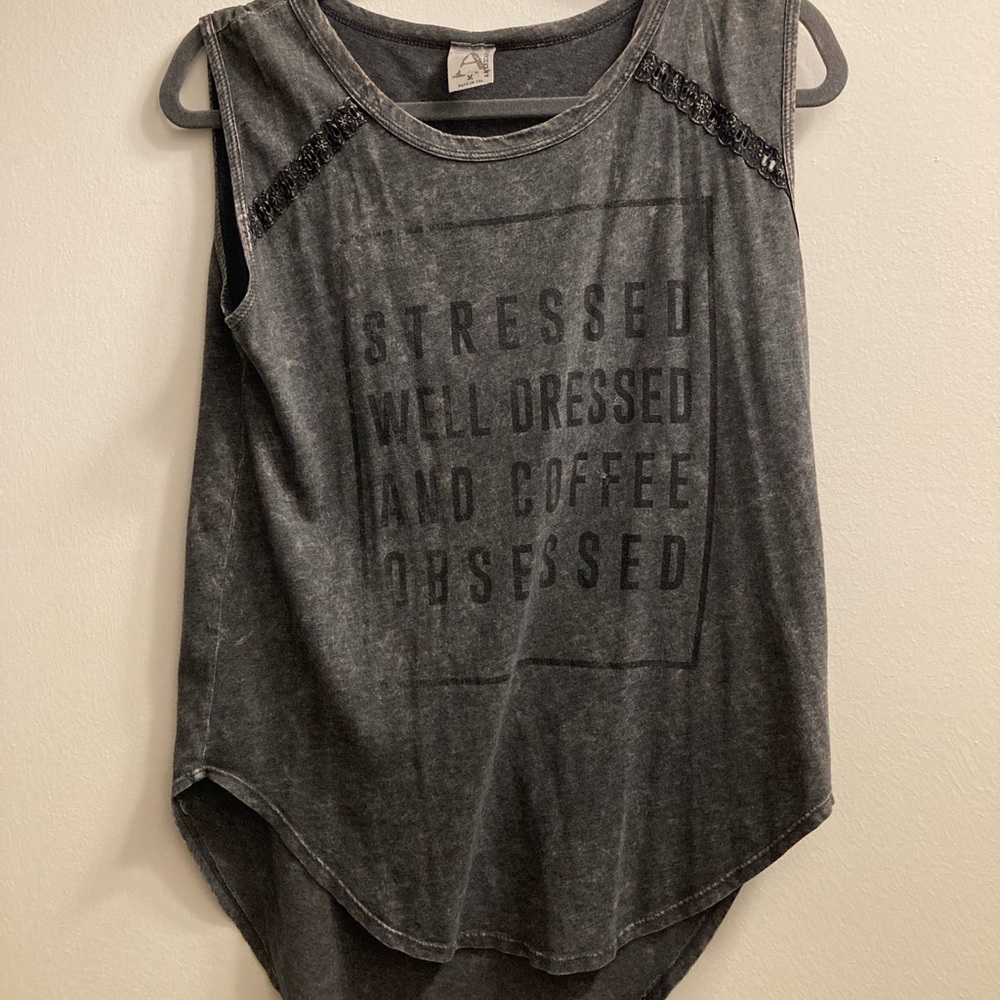 Grey graphic tank